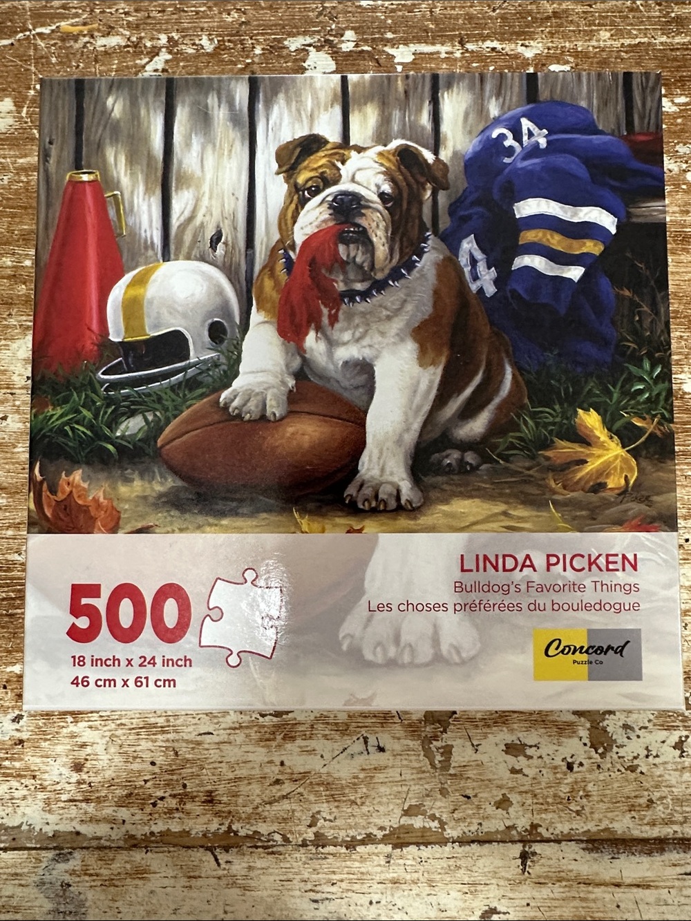 Concord Puzzle Co Bulldog’s Favorite Things 500 Piece Puzzle NIB
